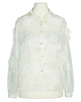 Organza Bluse mit Blumen in  wei� von Timiami (Bild 1)