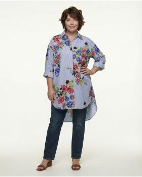 Oversize Bluse Floral in  blau von fashion made in italy (Bild 3)