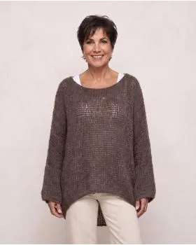 Oversize Pullover Grobstrick in  braun von New Collection (Bild 6)