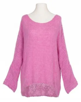 Oversize Pullover Grobstrick in  pink von Made in Italy (Bild 1)