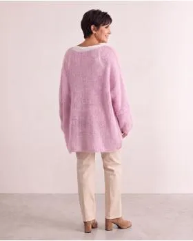 Oversize Pullover Grobstrick in  rosa von New Collection (Bild 5)