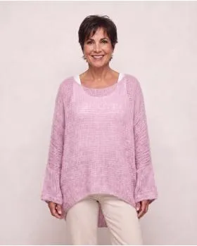 Oversize Pullover Grobstrick in  rosa von New Collection (Bild 6)