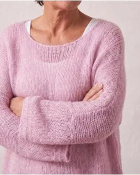 Oversize Pullover Grobstrick in  rosa von New Collection (Bild 7)