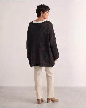 Oversize Pullover Grobstrick in  schwarz von New Collection (Bild 5)