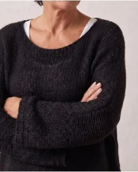 Oversize Pullover Grobstrick in  schwarz von New Collection (Bild 7)