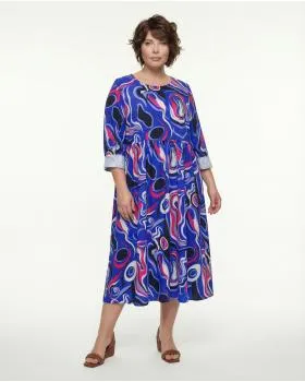 Popeline Kleid Print in  blau von Made in Italy (Bild 3)