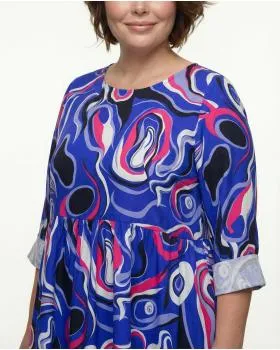 Popeline Kleid Print in  blau von Made in Italy (Bild 4)