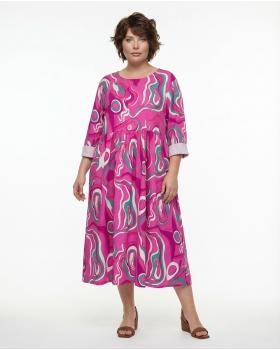 Popeline Kleid Print in  pink von Made in Italy (Bild 3)