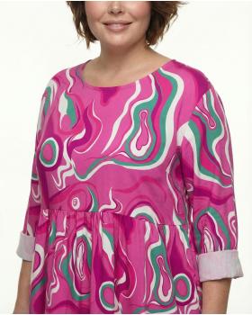 Popeline Kleid Print in  pink von Made in Italy (Bild 4)