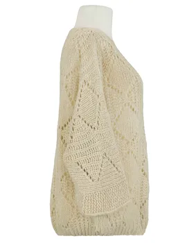 Pullover Ajourstrick in  beige von Made in Italy (Bild 2)
