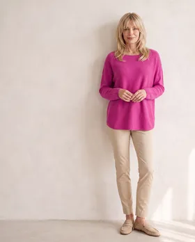 Pullover Basic in  pink von Made in Italy (Bild 5)