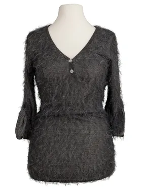 Shirt Flauschstrick in  grau von fashion made in italy (Bild 1)