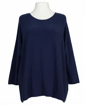 Pullover gerader Schnitt in  dunkelblau von Made in Italy (Bild 1)