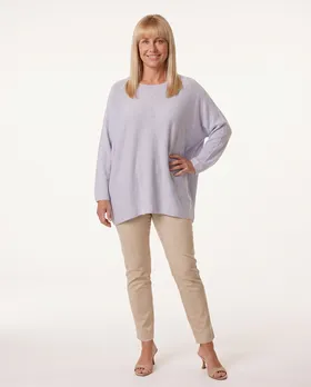Pullover gerader Schnitt in  grau von Made in Italy (Bild 3)