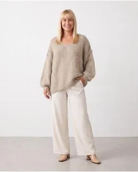 Pullover Inside-Out in  beige von Made in Italy (Bild 3)