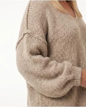 Pullover Inside-Out in  beige von Made in Italy (Bild 5)