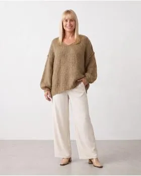 Pullover Inside-Out in  camel von Made in Italy (Bild 3)