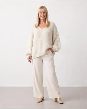 Pullover Inside-Out in  creme von Made in Italy (Bild 2)