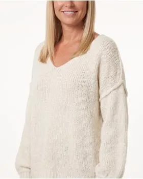 Pullover Inside-Out in  creme von Made in Italy (Bild 3)
