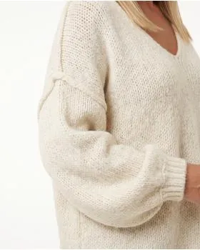 Pullover Inside-Out in  creme von Made in Italy (Bild 4)