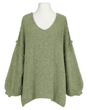 Pullover Inside-Out in  khaki von Made in Italy (Bild 1)