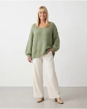 Pullover Inside-Out in  khaki von Made in Italy (Bild 3)