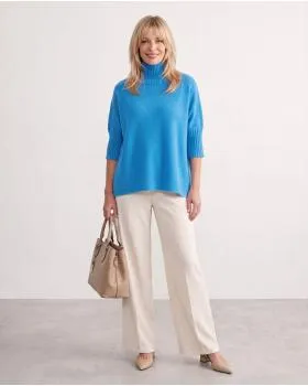 Pullover Kastenform in  aqua von Made in Italy (Bild 3)