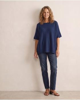 Pullover Kastenform in  blau von Made in Italy (Bild 5)