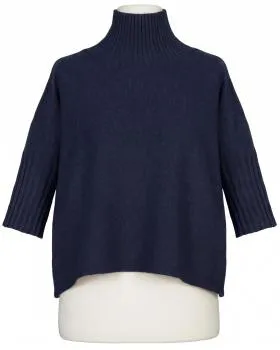 Pullover Kastenform in  dunkelblau von Made in Italy (Bild 1)