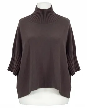 Pullover Kastenform in  dunkelbraun von Made in Italy (Bild 1)