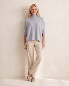 Pullover Kastenform in  hellgrau von Made in Italy (Bild 5)