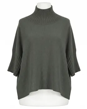 Pullover Kastenform in  oliv von Made in Italy (Bild 1)