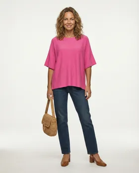 Pullover Kastenform in  pink von Made in Italy (Bild 3)