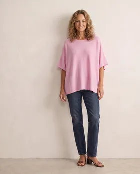Pullover Kastenform in  rosa von Made in Italy (Bild 5)