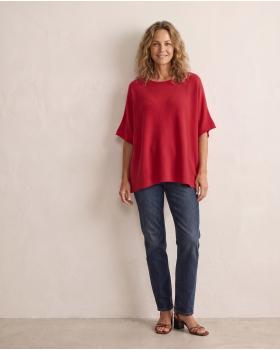 Pullover Kastenform in  rot von Made in Italy (Bild 5)