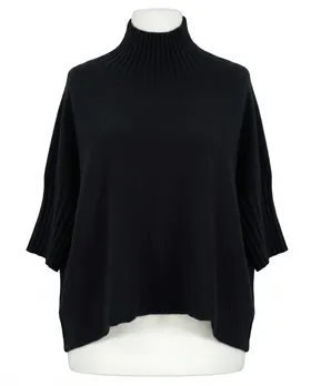 Pullover Kastenform in  schwarz von Made in Italy (Bild 1)