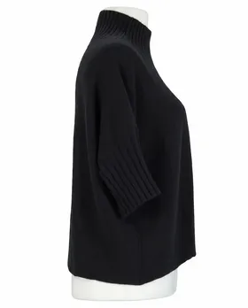 Pullover Kastenform in  schwarz von Made in Italy (Bild 2)