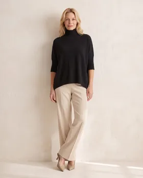 Pullover Kastenform in  schwarz von Made in Italy (Bild 5)