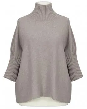 Pullover Kastenform in  taupe von Made in Italy (Bild 1)