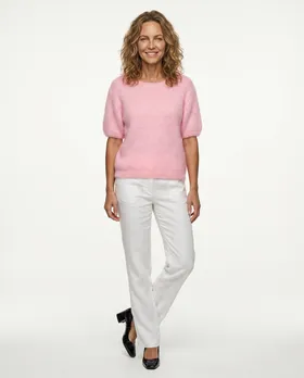 Pullover Kurzarm mit Mohair in  rosa von Made in Italy (Bild 3)