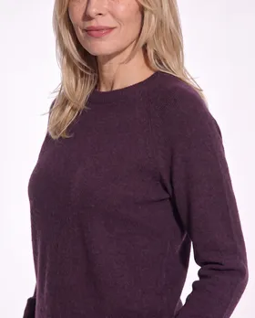 Pullover mit Alpaka in  aubergine von Made in Italy (Bild 4)