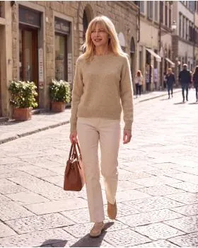 Pullover mit Alpaka in  camel von Made in Italy (Bild 7)
