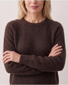 Pullover mit Alpaka in  dunkelbraun von Made in Italy (Bild 6)
