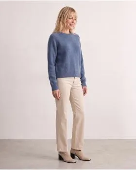 Pullover mit Alpaka in  jeansblau von Made in Italy (Bild 4)