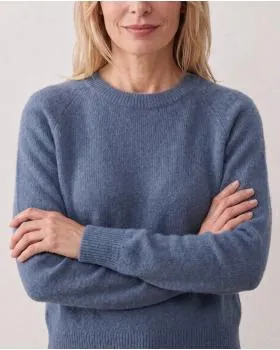 Pullover mit Alpaka in  jeansblau von Made in Italy (Bild 6)