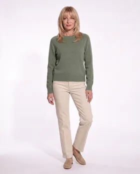 Pullover mit Alpaka in  khaki von Made in Italy (Bild 3)
