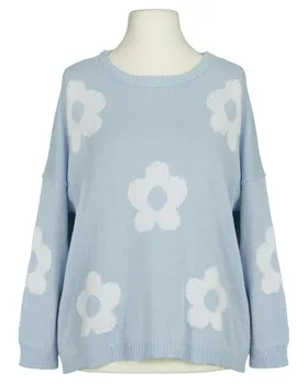 Pullover mit Blumen in  hellblau von Made in Italy (Bild 1)