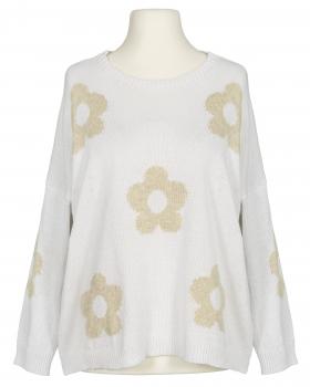 Pullover mit Blumen in  weiss von Made in Italy (Bild 1)