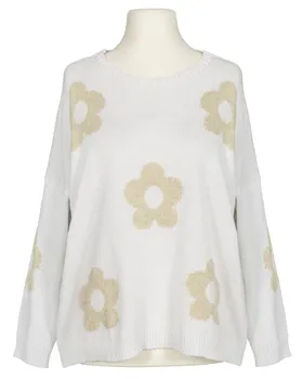 Pullover mit Blumen in  wei� von Made in Italy (Bild 1)