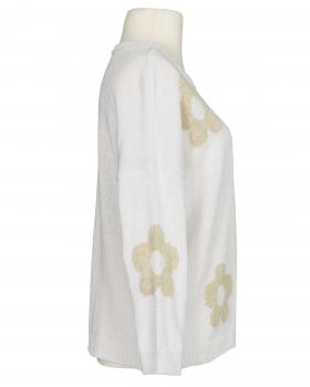 Pullover mit Blumen in  weiss von Made in Italy (Bild 2)